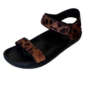 A7EIJE Astra Sandals Leopard Black Leather